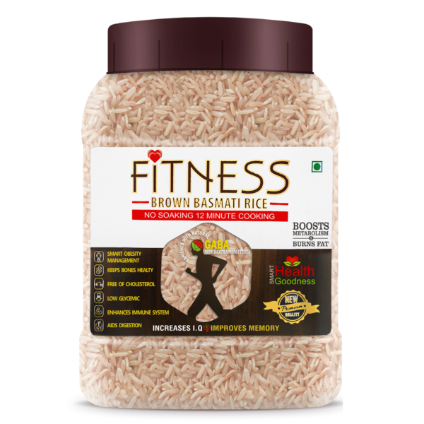 Shrilalmahal Fitness Brown Basmati Rice 1kg jar