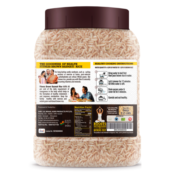 Shrilalmahal Fitness Brown Rice 1kg jar Back